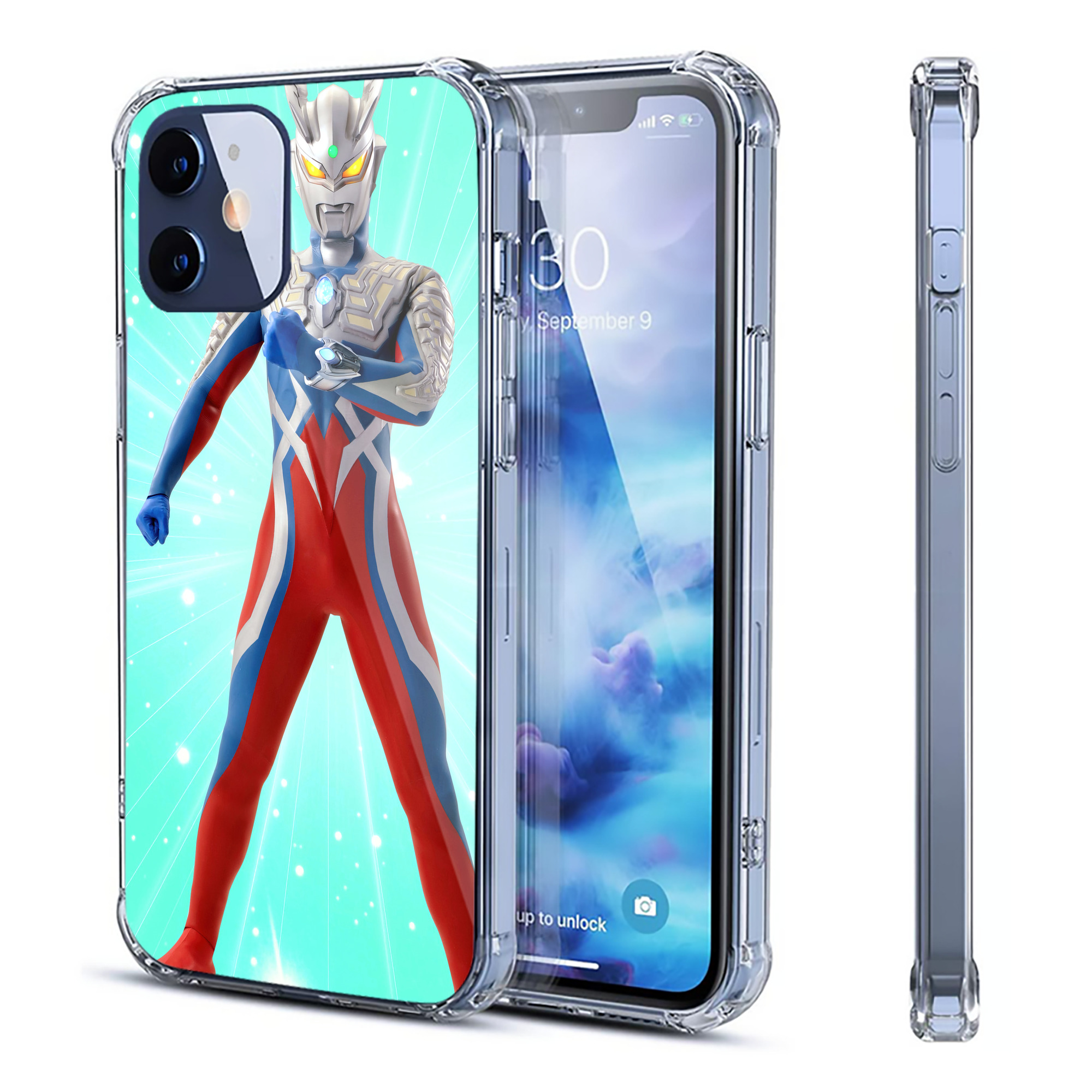（画像用） ウルトラマン Ultraman 【iPhone 12シリーズ対応】透明スマホケース（クリアソフトケース）